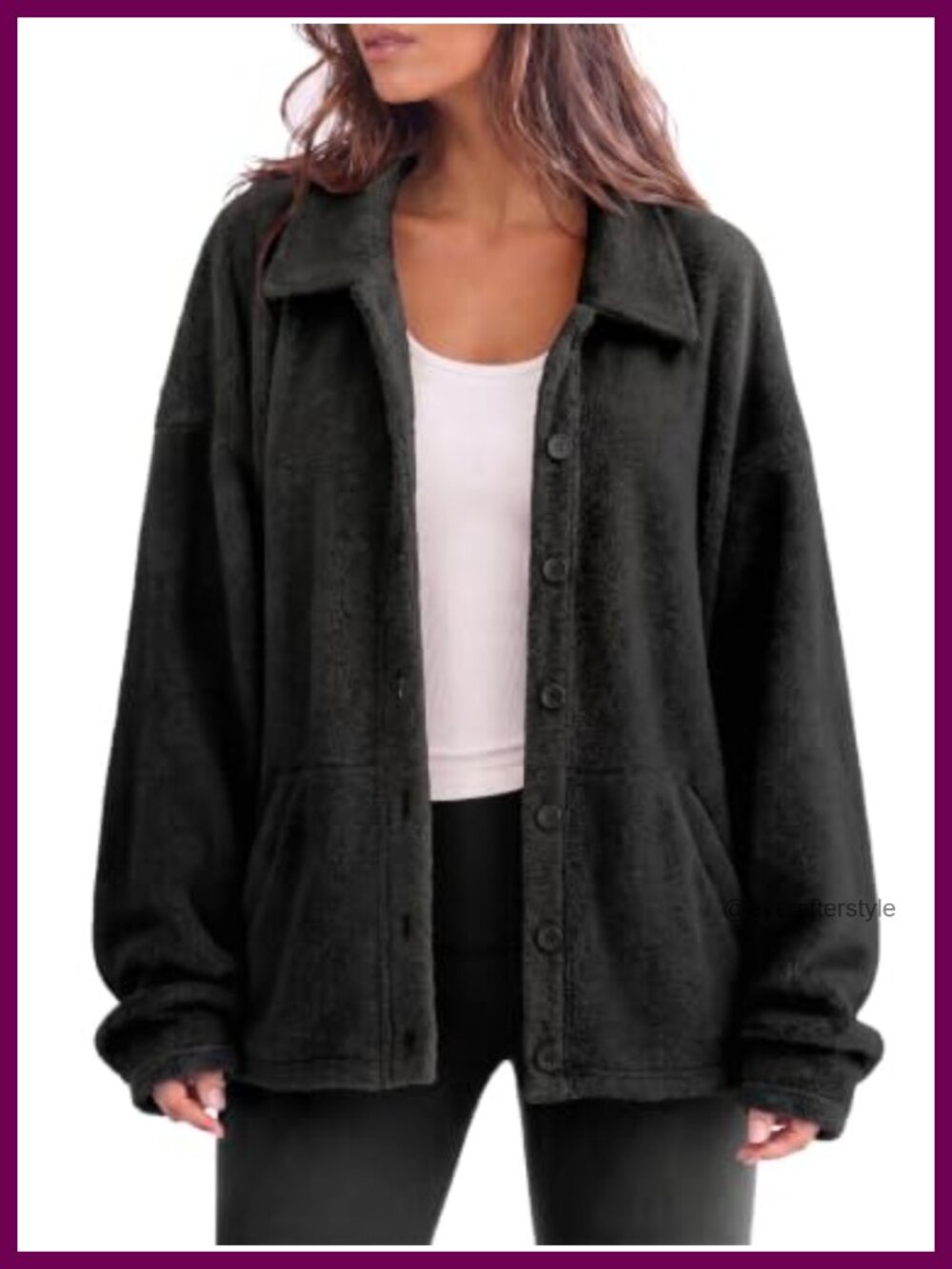 Polar Fleece Button Up Oversized Jacket